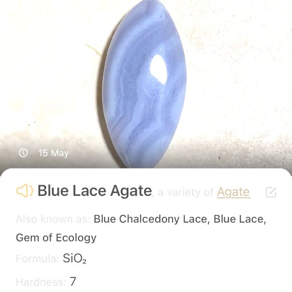 Blue Lace Agate Horse Eye Shape Cabochon - Picture 8 of 9